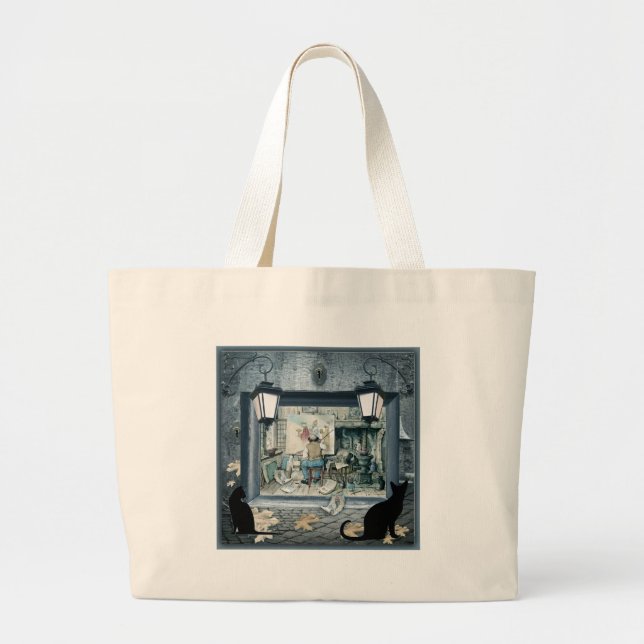 Bolso De Tela Gigante ANTON PIEK diseño de gad azul oscuro (Frente)