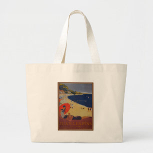 Bolso De Tela Gigante Anuncio de viaje francés vintage