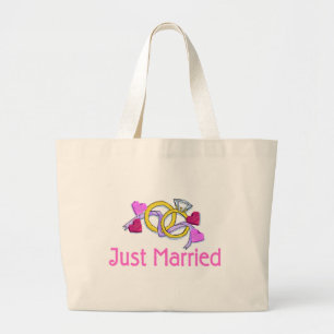 Bolso De Tela Gigante Apenas anillos de bodas casados
