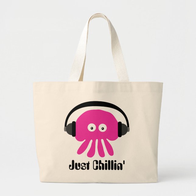 Bolso De Tela Gigante Apenas medusas rosadas de Chillin con los (Frente)