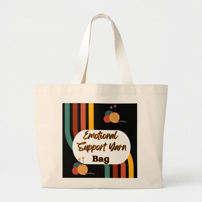 Bolso De Tela Gigante Apoyo emocional Yarn Bag (Frente)