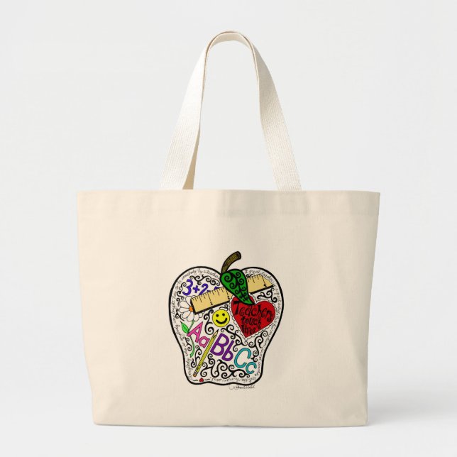 Bolso De Tela Gigante Apple para el profesor (Frente)