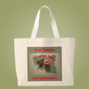 Bolso De Tela Gigante Apreciación del profesor Manzana Roja