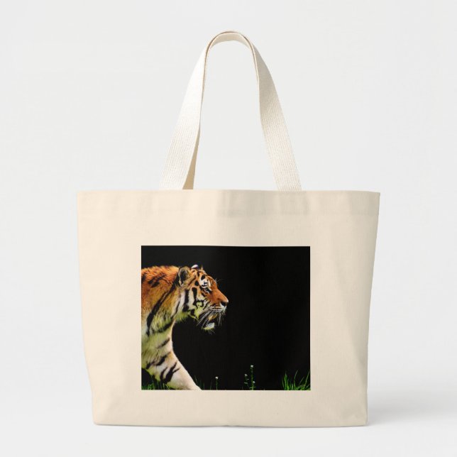 Bolso De Tela Gigante Aproximación de tigres - Arte de animales salvajes (Frente)