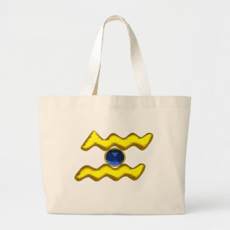 BOLSO DE TELA GIGANTE AQUARIUS/GOLD ZODIAC BIRTHDAY JEWEL
