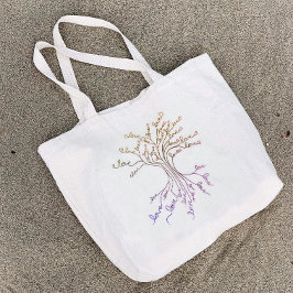 Bolso De Tela Gigante Árbol de amor de la vida Corazones de Naranja mora
