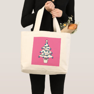 Bolso De Tela Gigante Árbol de Navidad Blanco