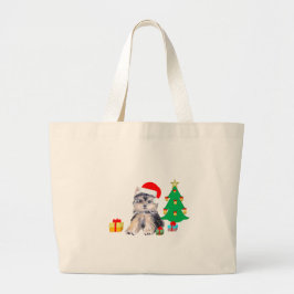 Bolso De Tela Gigante árbol de Navidad, cachorro y arte de regalo
