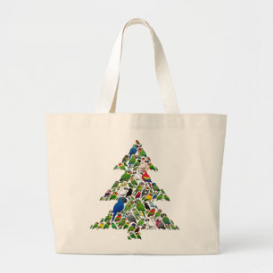 Bolso De Tela Gigante Árbol de Navidad de loros