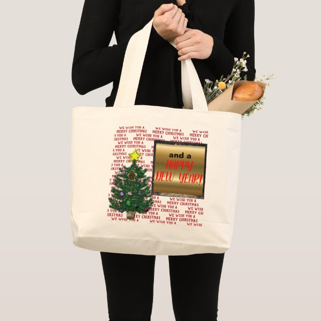 Bolso De Tela Gigante Árbol de Navidad Feliz Año Nuevo (Anverso (producto))