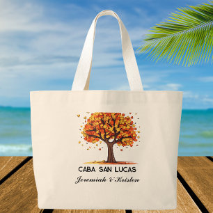 Bolso De Tela Gigante Árbol de otoño personalizado para boda de destino