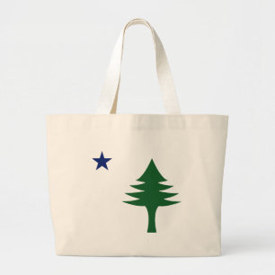 Bolso De Tela Gigante Árbol de pino y bandera de la estrella 1901 del es