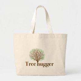 Bolso De Tela Gigante Árbol Hugger con ilustracion de árbol