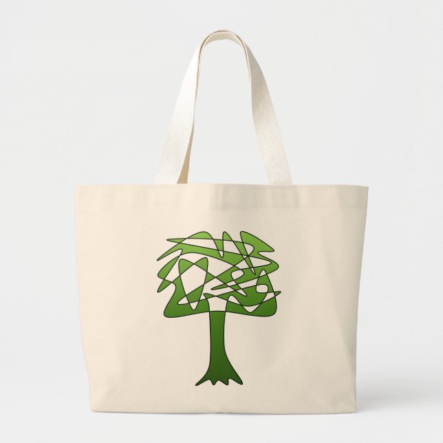 Bolso De Tela Gigante Árbol verde perpetuo Resumen Arte (Frente)
