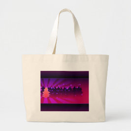 Bolso De Tela Gigante Árboles de Navidad sombras de morado