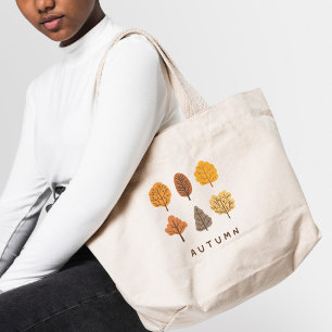 Bolso De Tela Gigante Árboles otoñales minimalistas