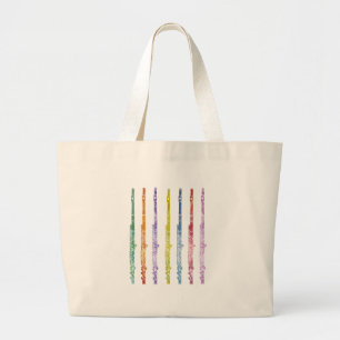 Bolso De Tela Gigante Arco iris de flautas