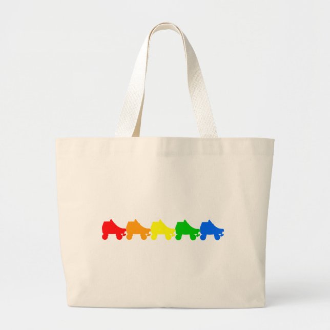 Bolso De Tela Gigante arco iris del patín de ruedas (Frente)