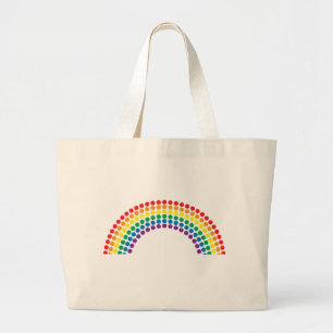 Bolso De Tela Gigante Arco iris manchado