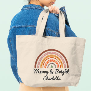 Bolso De Tela Gigante Arcoíris Alegre y Brillante Personalizado