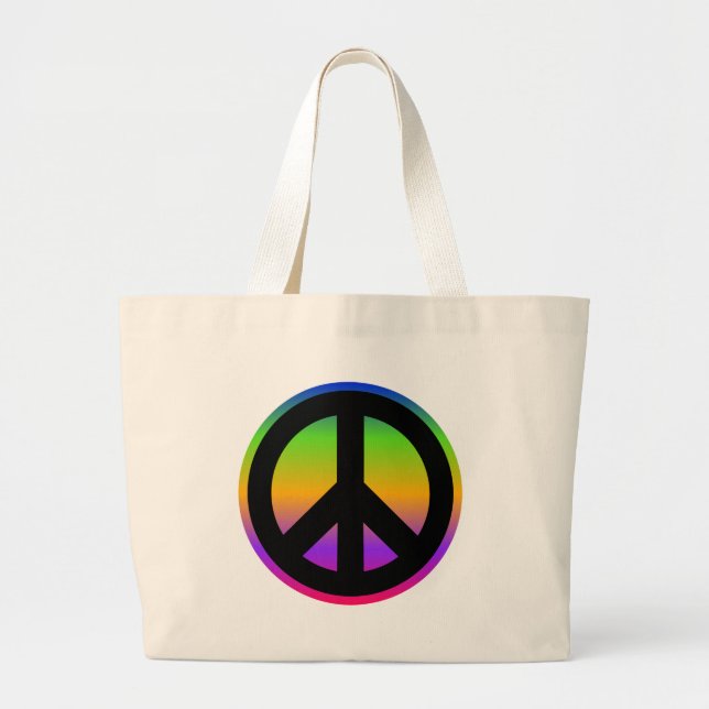 Bolso De Tela Gigante Arcoiris brillante (Frente)