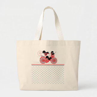 Bolso De Tela Gigante Ardillas en un Tote Jumbo de bicicleta - Negro/Azu