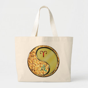 Bolso De Tela Gigante Aries y Perro Metalizado