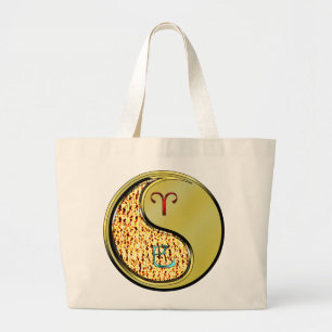 Bolso De Tela Gigante Aries y Serpiente Metalizado