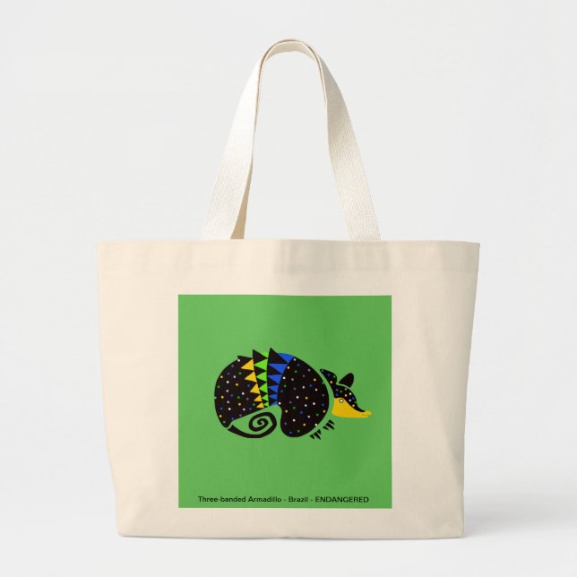 Bolso De Tela Gigante ARMADILLO - Animales en peligro de extinción - Vid (Frente)
