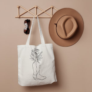 Bolso De Tela Gigante Arranque de Cowboy de Flor Silvestre Occidental