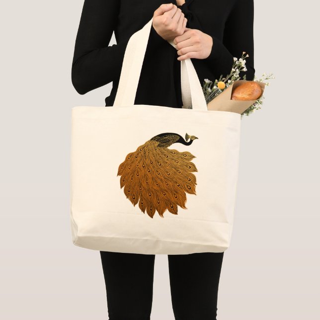 Bolso De Tela Gigante Art Nouveau Peacock Will Bradley (Anverso (producto))