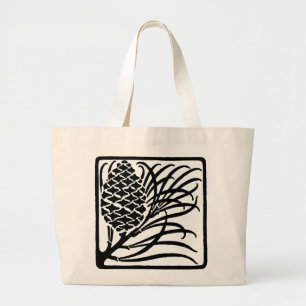 Bolso De Tela Gigante Art Nouveau Pine Cone