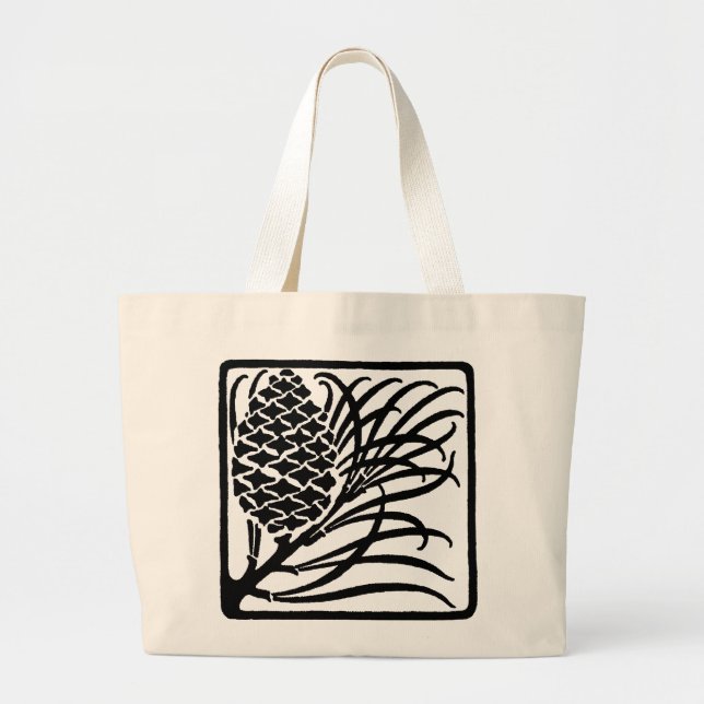 Bolso De Tela Gigante Art Nouveau Pine Cone (Frente)