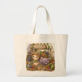 Bolso De Tela Gigante Arte Acuarela de Caracol del Mercado de Agricultor
