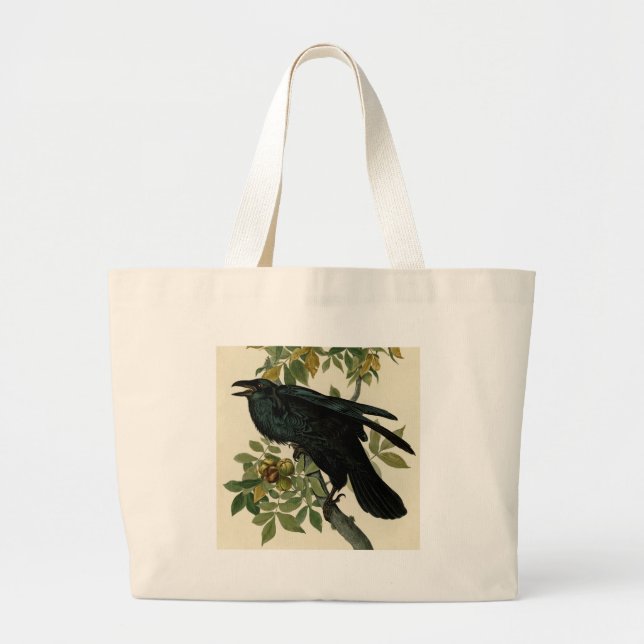 Bolso De Tela Gigante Arte clásico Audubon Raven (Frente)