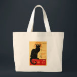 Bolso De Tela Gigante Arte clásico Steinlen Black Cat<br><div class="desc">Un hermoso gato negro vintage del artista francés Theophile Steinlen,  un poster clásico del cabaret de Chat Noir de Victoria en Montmartre en París,  Francia.</div>