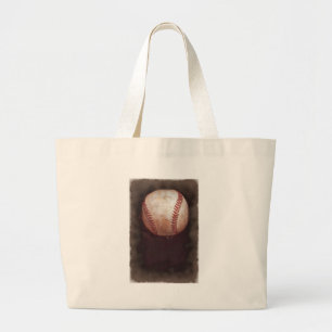 Bolso De Tela Gigante Arte de béisbol Sepia de estilo vintage