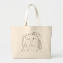 Bolso De Tela Gigante arte de dibujo abstracto chica