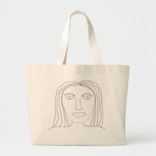 Bolso De Tela Gigante arte de dibujo abstracto chica