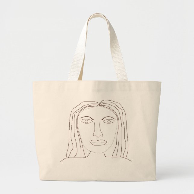 Bolso De Tela Gigante arte de dibujo abstracto chica (Frente)