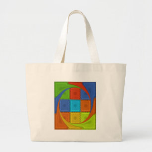 Bolso De Tela Gigante Arte de Estampado de Remolino a Cuadros