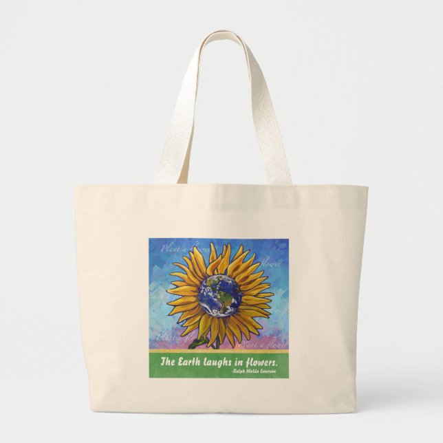 Bolso De Tela Gigante Arte de la Tierra del girasol (Frente)