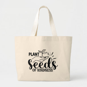 Bolso De Tela Gigante Arte de palabras de amabilidad semillas de plantas