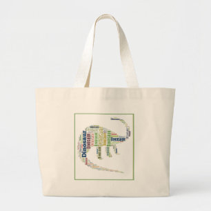 Bolso De Tela Gigante Arte de palabras de dinosaurio