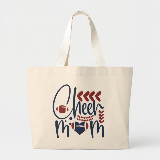 Bolso De Tela Gigante arte de palabras lindo Cheer Mom (Frente)