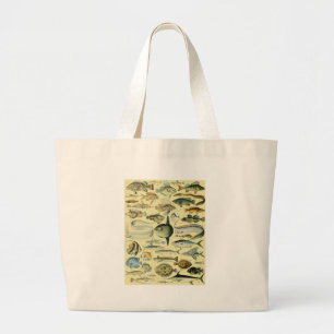 Bolso De Tela Gigante Arte de pesca científica de peces de época