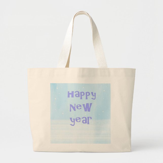 Bolso De Tela Gigante arte de texto feliz de año nuevo (Frente)
