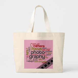 Bolso De Tela Gigante Arte de texto fotográfico - rosa