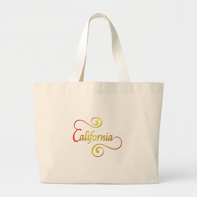 Bolso De Tela Gigante Arte de tipografía de California (Frente)