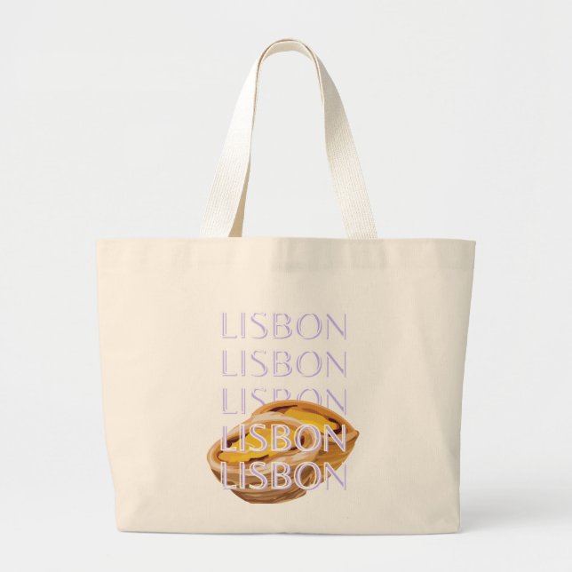 Bolso De Tela Gigante Arte de viajes en Lisboa, Naranja, Portugal Viajes (Frente)